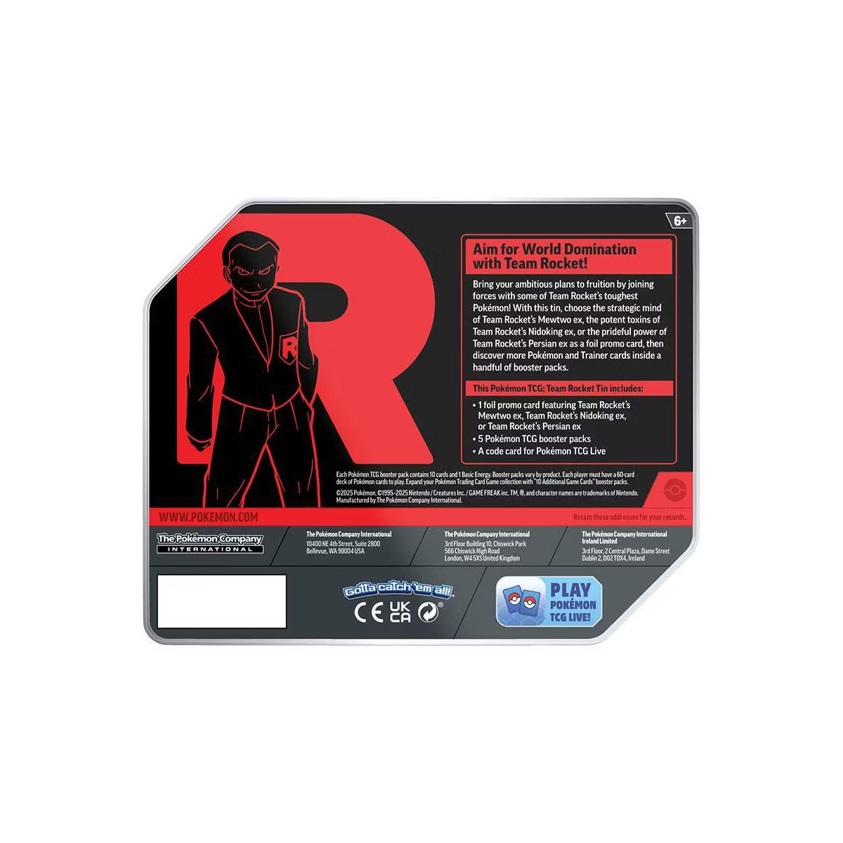 Team Rocket Tins - 5 Sobres (Inglés)